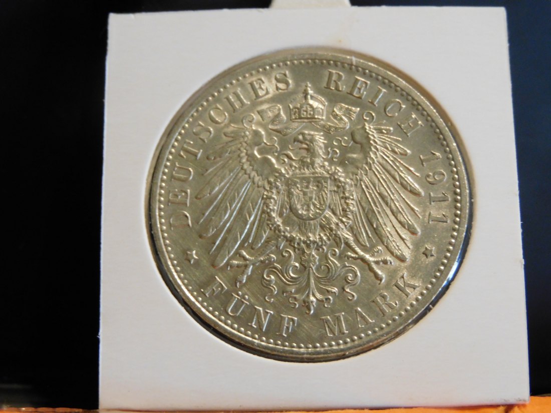  GERMANY 5 MARK 1911 BAVARIA.GRADE-PLEASE SEE PHOTOS.   