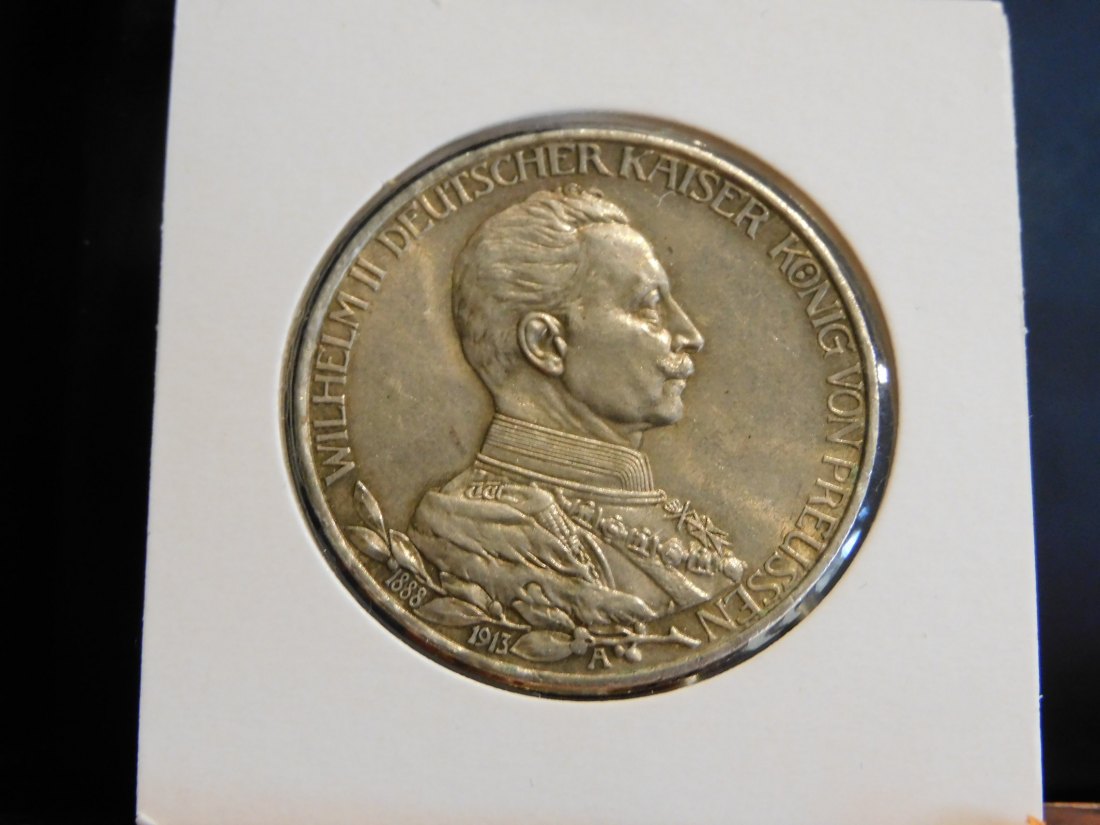 GERMANY 3 MARK 1913 PRUSSIA.GRADE-PLEASE SEE PHOTOS.