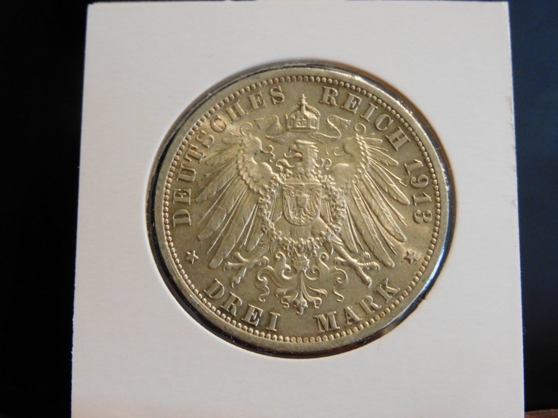  GERMANY 3 MARK 1913 PRUSSIA.GRADE-PLEASE SEE PHOTOS.   