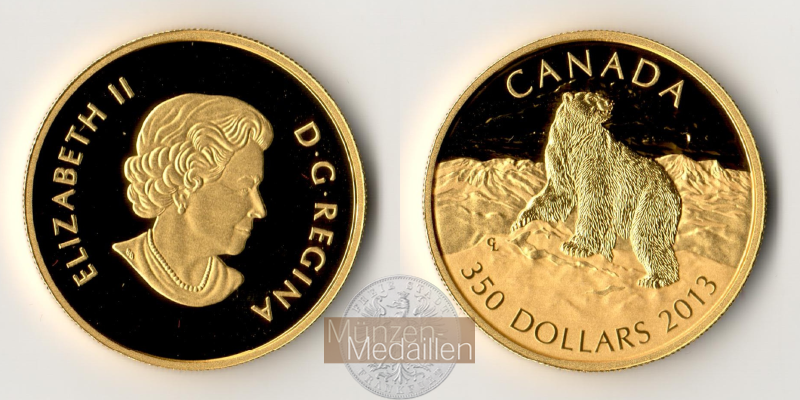 Kanada MM-Frankfurt Feingewicht: 35g Gold 350 Dollars 2013 