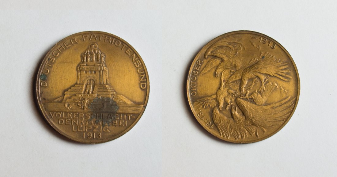  Deutsches Reich Medaille 1913 Deutscher PAtriotenbund Völkerschlachtdenkmal bei Leipzig vz   
