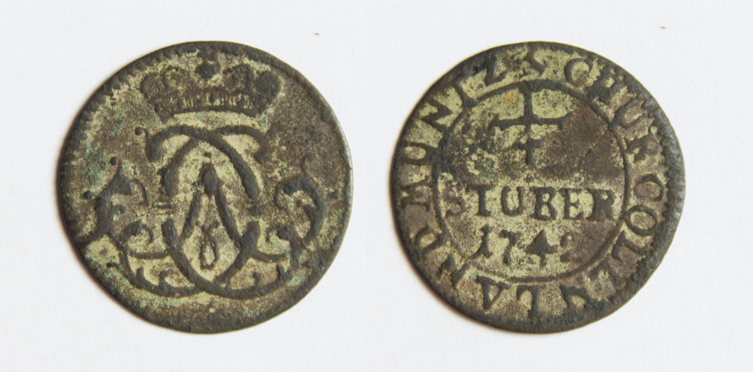  Köln, Erzbistum Cu 1/4 Stüber 1742 Bonn Klemens August von Bayern 1723-1761 s-ss   