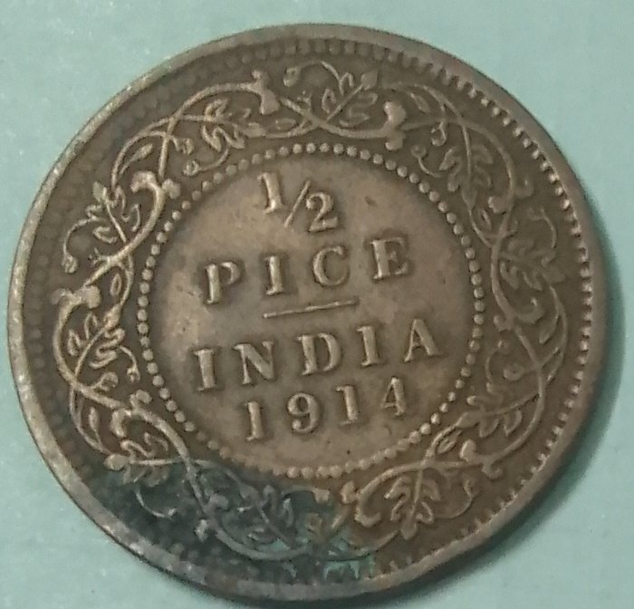 KING GEORGE 5TH INDIA CIRCULATED COIN ..1914