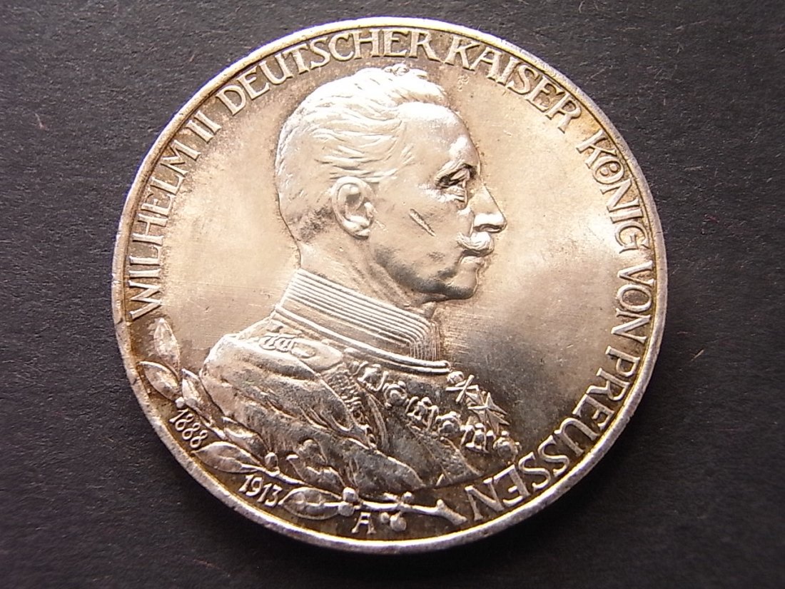  Preussen 3 Mark Uniform 1913 unc kleine Kerbe   