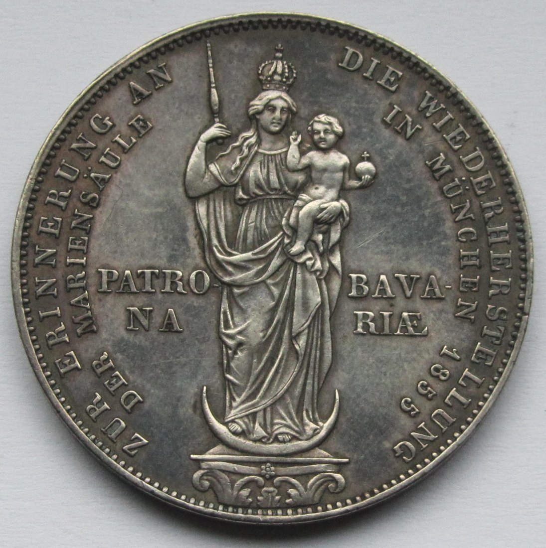  Bayern: 2 Gulden Mariensäule 1855   