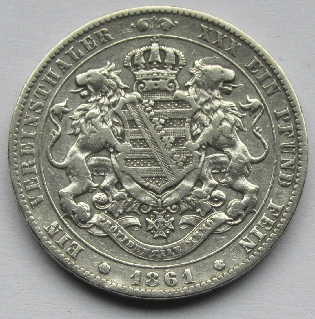  Sachsen: 1 Taler Johann 1861   