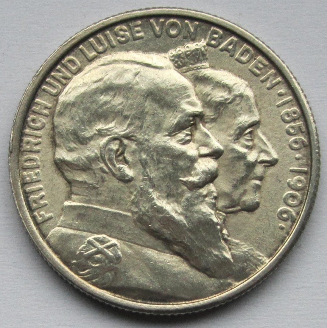  Kaiserreich: Baden, 2 Mark Goldene Hochzeit 1906 (Jaeger 34)   