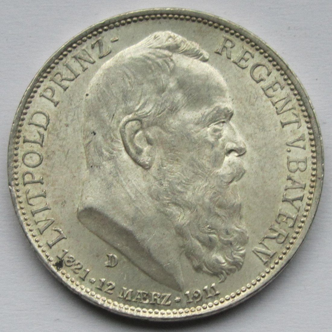  Kaiserreich: Bayern, 3 Mark Luitpold 1911 (Jaeger 49)   