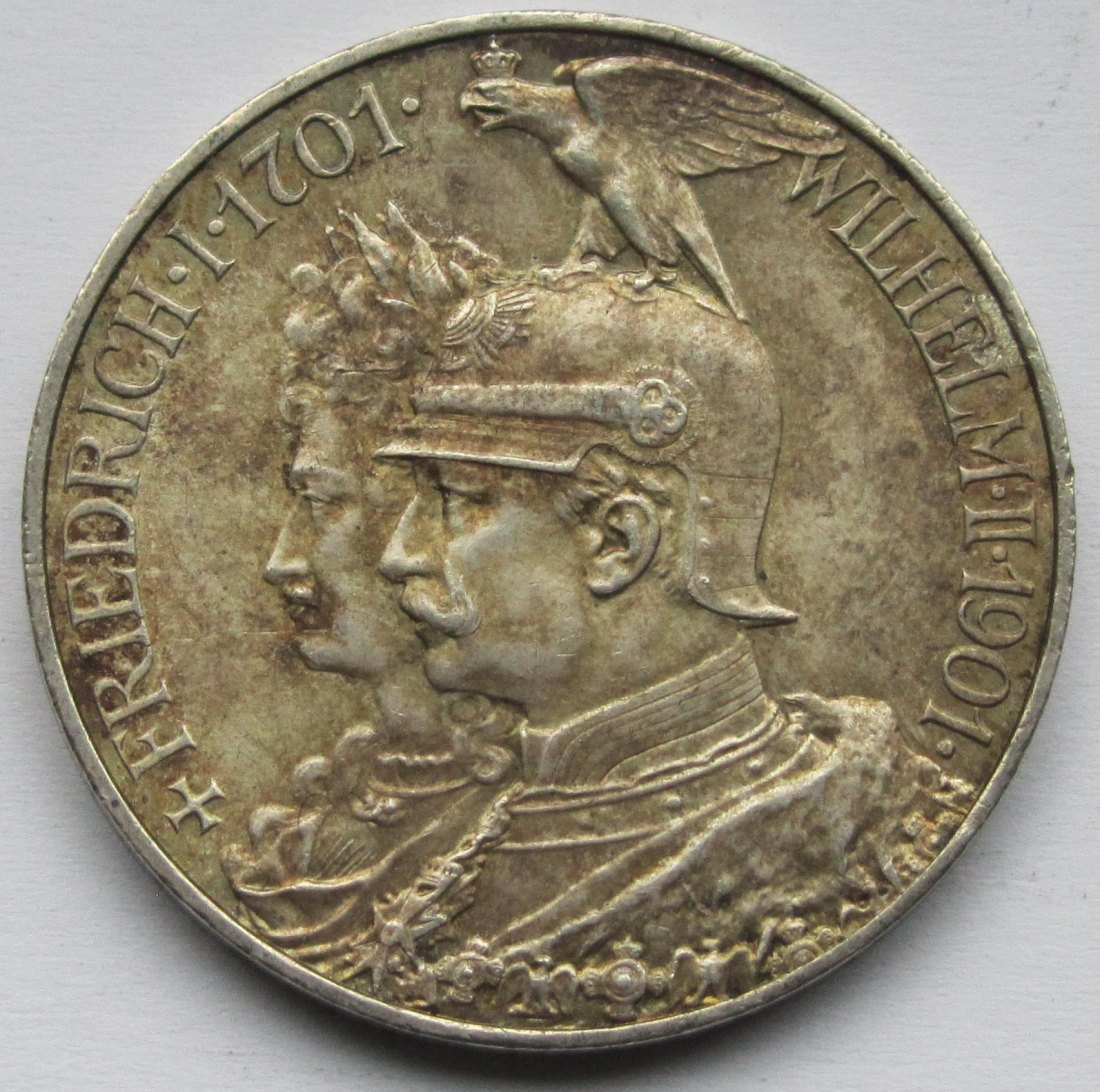  Kaiserreich: Preußen, 5 Mark 200 Jahre Königreich 1901 (Jaeger 106)   