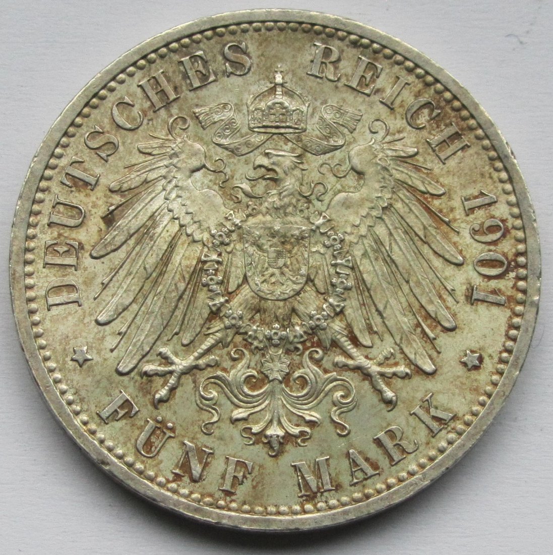  Kaiserreich: Preußen, 5 Mark 200 Jahre Königreich 1901 (Jaeger 106)   