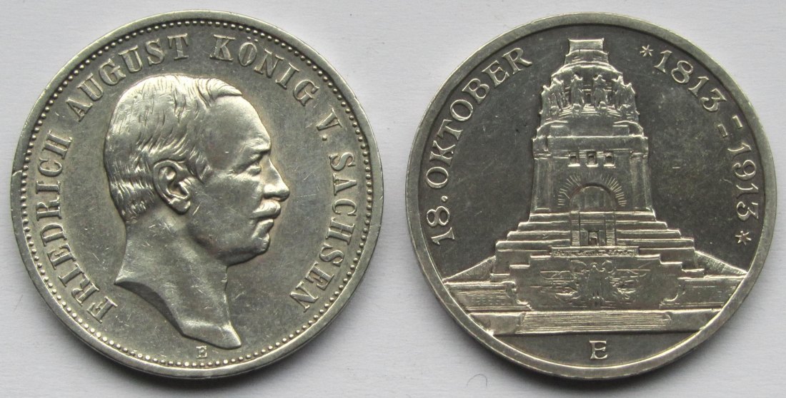  Kaiserreich: Sachsen, 2 x 3 Mark   