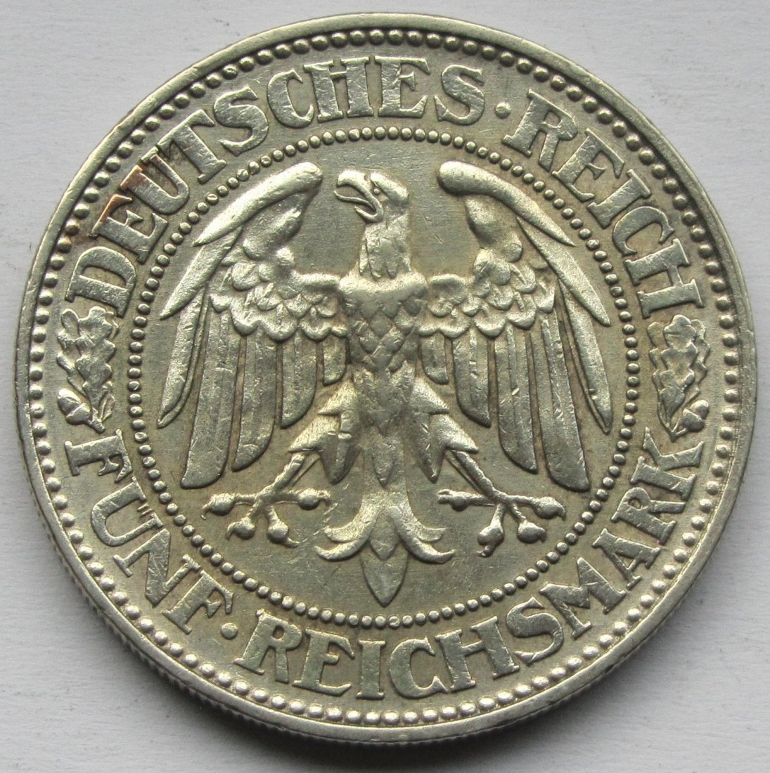  Weimarer Republik: 5 Mark Eichbaum (Jaeger 331), 1928 A   