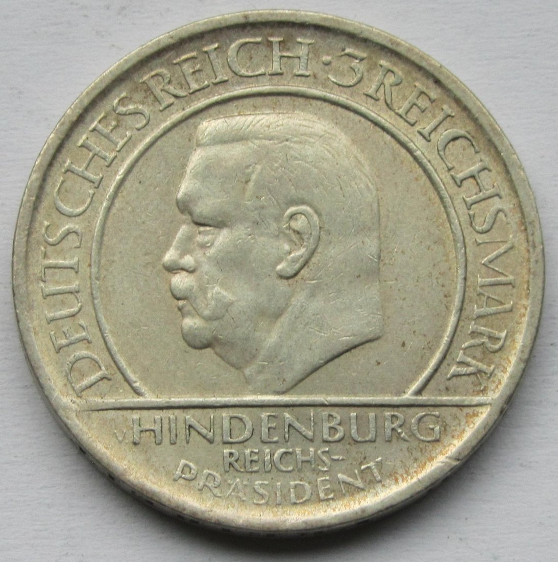  Weimarer Republik: 3 Mark Schwurhand (Jaeger 340), 1929 A   