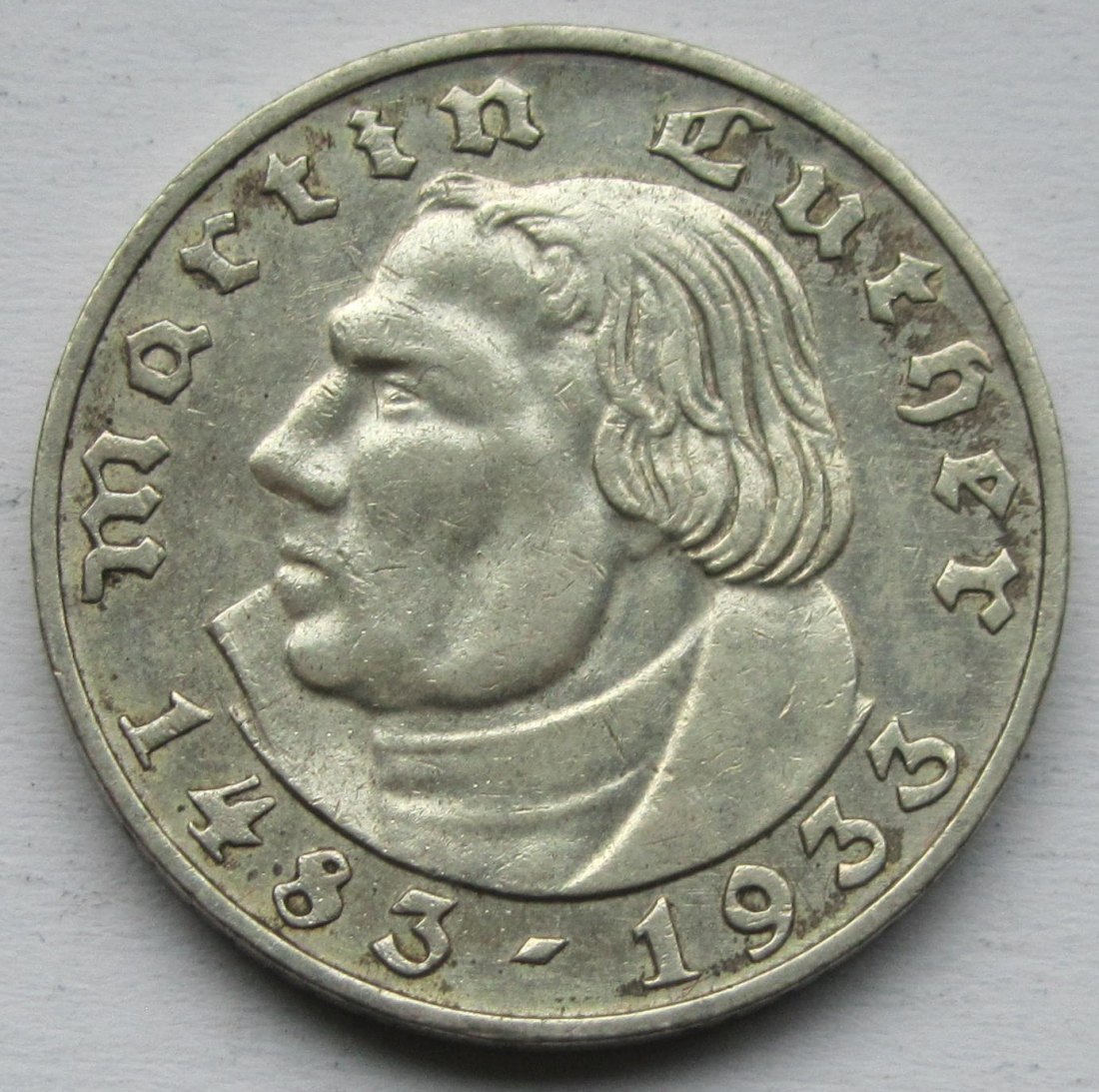  Deutsches Reich: 2 Mark Luther (Jaeger 352), 1933 A   