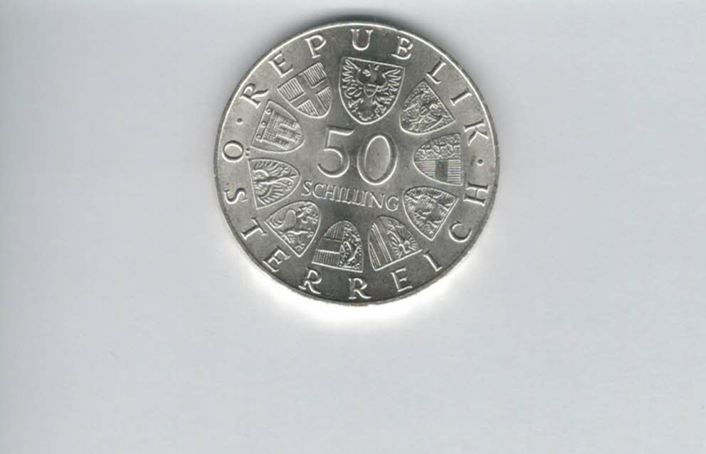  50 Schilling 1974 50 Jahre Rundfunk Ag 12,8g fein Österreich Spittalgold9800 (04504/4)   