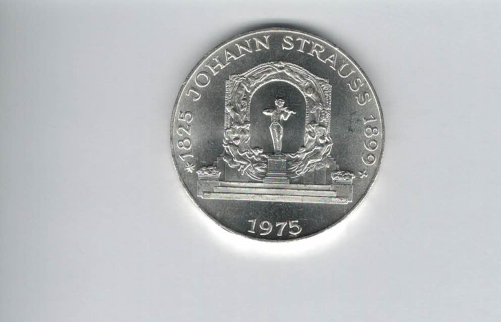  100 Schilling 1975 Johann Strauss silber 15,36g fein Österreich Spittalgold9800 (01914/2)   