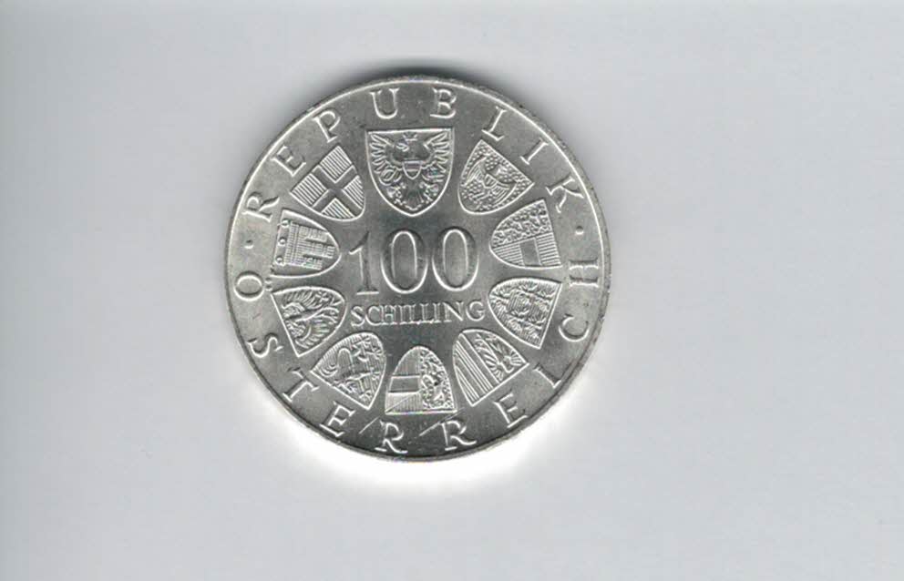  100 Schilling 1975 Johann Strauss silber 15,36g fein Österreich Spittalgold9800 (01914/2)   