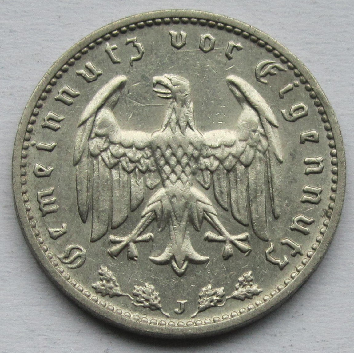  Deutsches Reich: 1 Mark 1936 J   