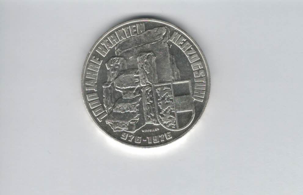  100 Schilling 1976 Kärnten Herzogstuhl 1000 Jahre 15,36g fein Ag Österreich Spittalgold9800 01914/12   