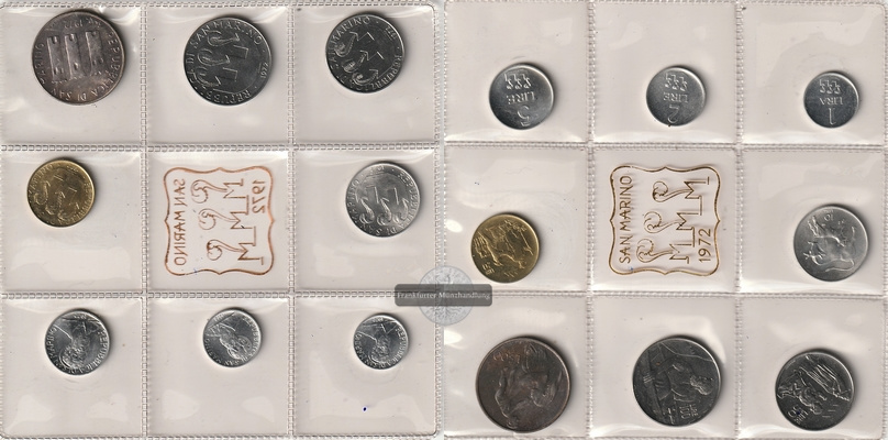  San Marino Monete Dello Stato 1972 Set Blister FM-Frankfurt   