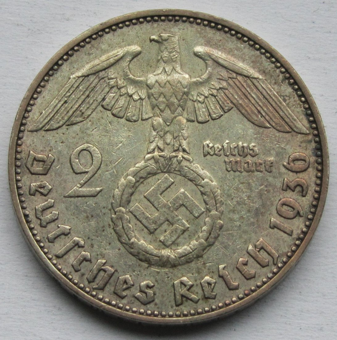  Deutsches Reich: 2 Mark Hindenburg 1936 J   