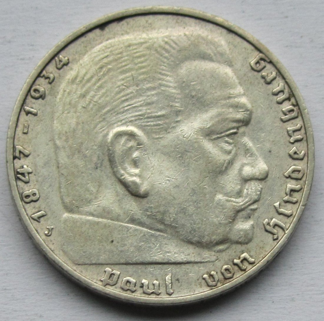  Deutsches Reich: 2 Mark Hindenburg 1936 J   
