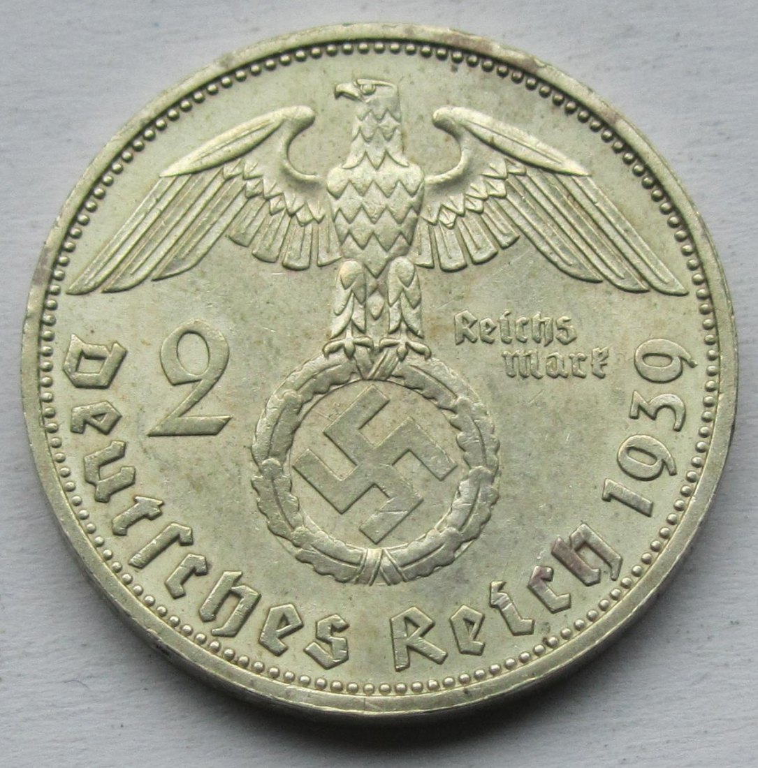  Deutsches Reich: 2 Mark Hindenburg 1939 E   