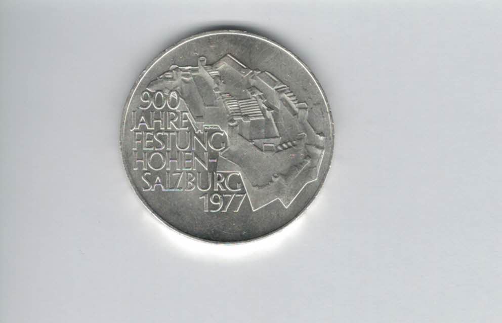  100 Schilling 1977 900 Jahre Festung Hohensalzburg silber/15,36g fein Österreich 2.Rep (01914/15)   