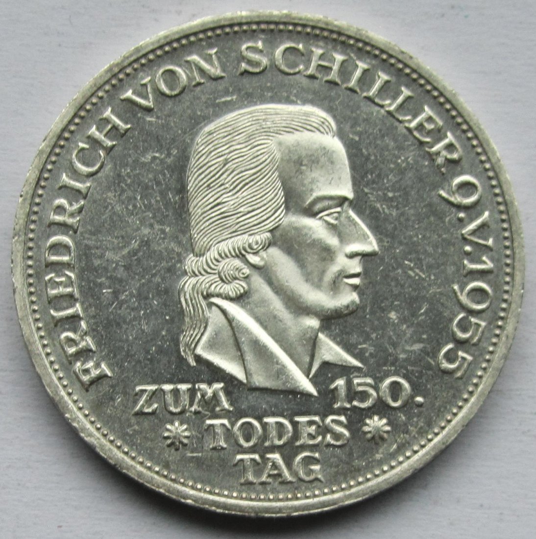  Deutschland: 5 DM Schiller 1955   