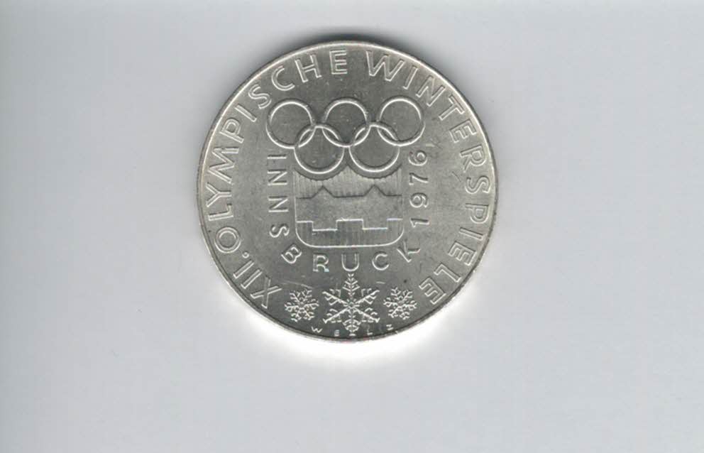  100 Schilling 1974 Olympische Winterspiele 1976 Innsbruck 15,36 Fein silber Österreich (01914/1)   