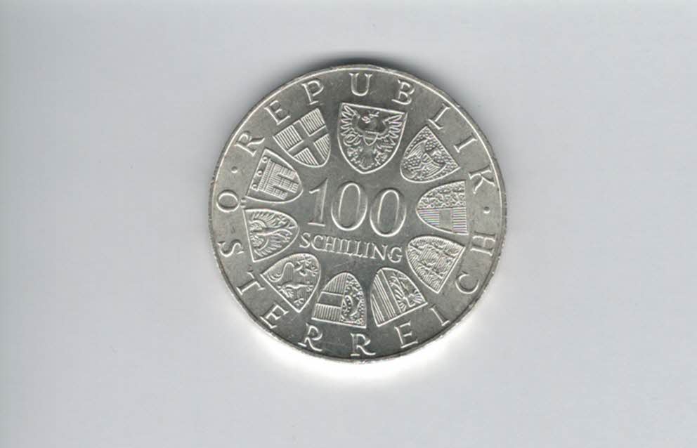  100 Schilling 1974 Olympische Winterspiele 1976 Innsbruck 15,36 Fein silber Österreich (01914/1)   