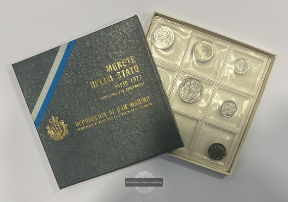  San Marino Monete Dello Stato 1977 Set Blister FM-Frankfurt   