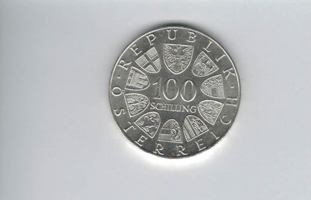  100 Schilling 1977 Stift Kremsmünster 1200 Jahre Tassilokelch Ag 15,36g fein Österreich (01914/14)   