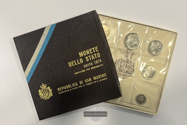  San Marino Monete Dello Stato 1974 Confezione per Numismatici FM-Frankfurt   