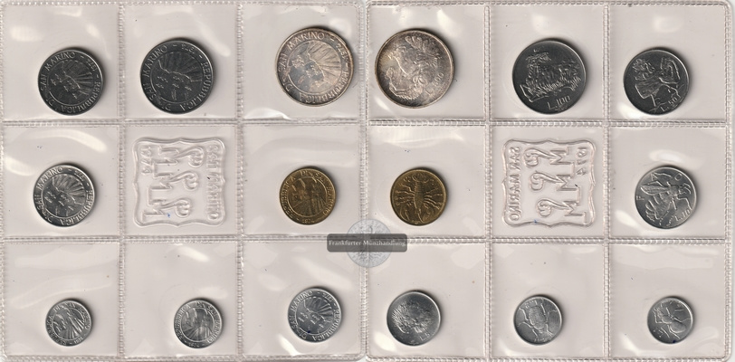  San Marino Monete Dello Stato 1974 Confezione per Numismatici FM-Frankfurt   