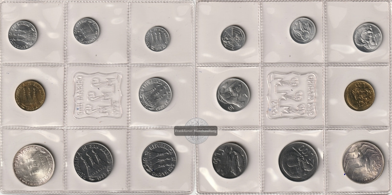  San Marino Monete Dello Stato 1975 Confezione per Numismatici FM-Frankfurt   