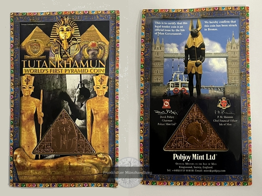  Isle of Man 1 Crown 2008 Tutanchamun World's first Pyramid Coin FM-Frankfurt   
