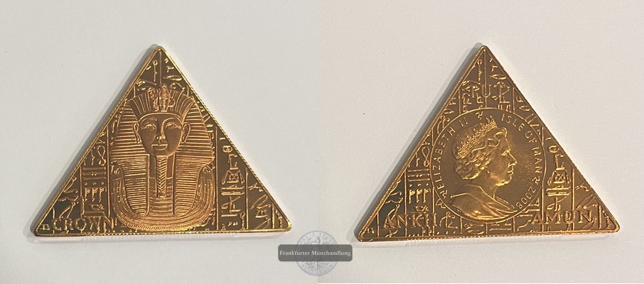  Isle of Man 1 Crown 2008 Tutanchamun World's first Pyramid Coin FM-Frankfurt   