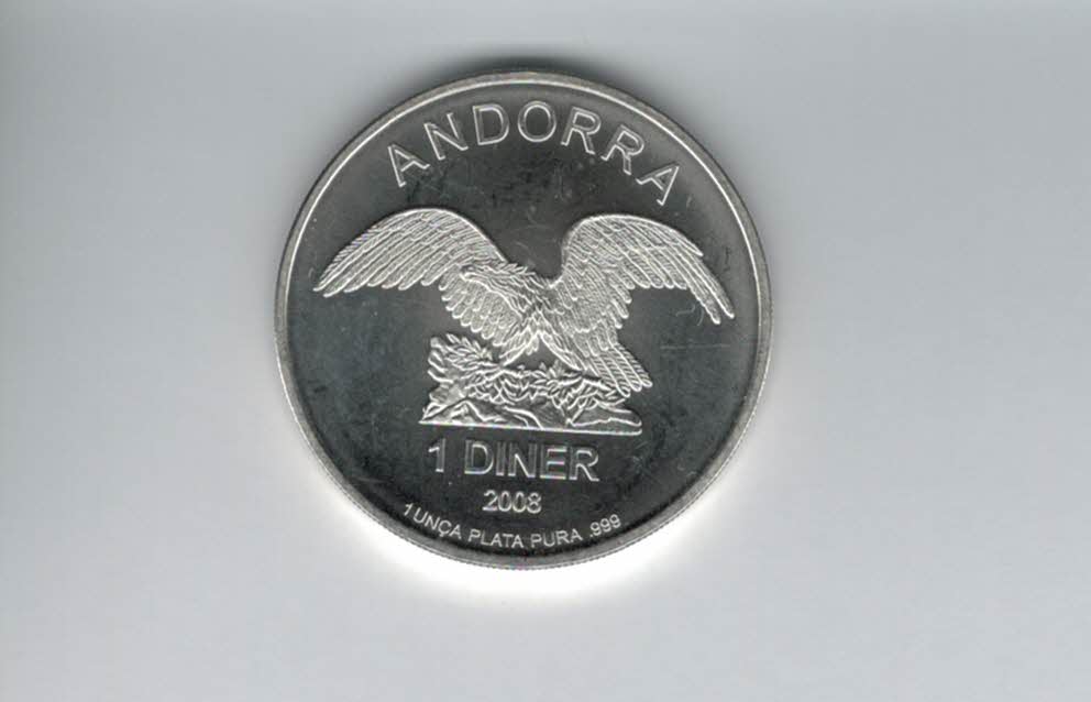  1 Diner 2008 1 Oz Silberunze 999 Andorra Spittalgold9800 (5455   