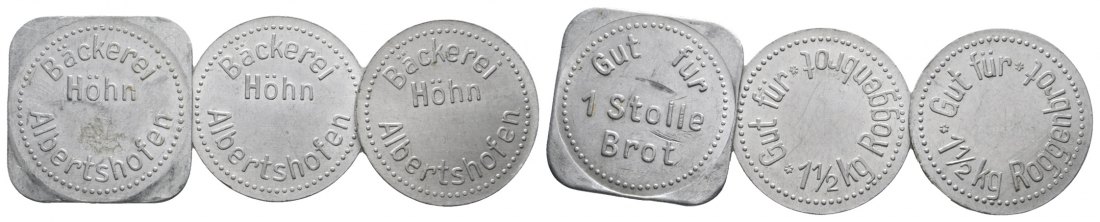  Bayern, Albertshofen, Bäckerei Höhn, Menzel 229 (3 Münzen)   