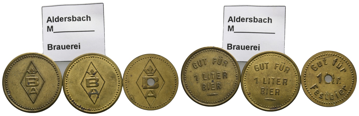  Bayern, Aldersbach, Brauerei, Menzel 233 (3 Stück)   