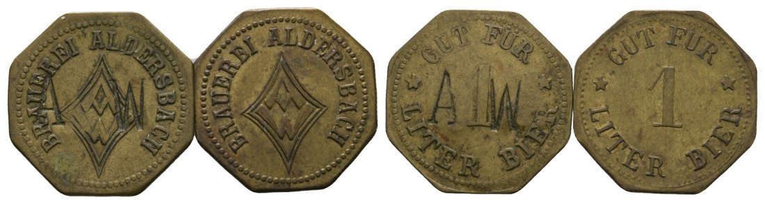  Bayern, Aldersbach, Brauerei, Menzel 234.5; Menzel -; (2 Stück)   