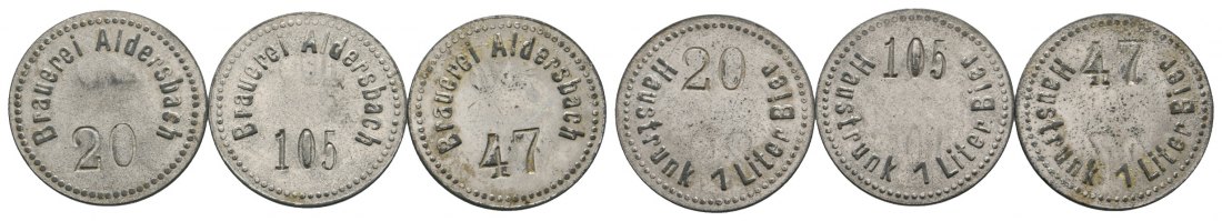  Bayern, Aldersbach, Brauerei, Menzel 235.4; (3 Stück)   