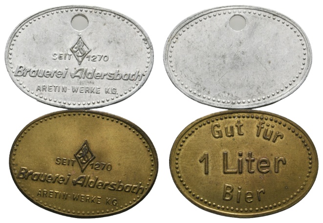  Bayern, Aldersbach, Brauerei, Menzel 236 (2 Stück)   