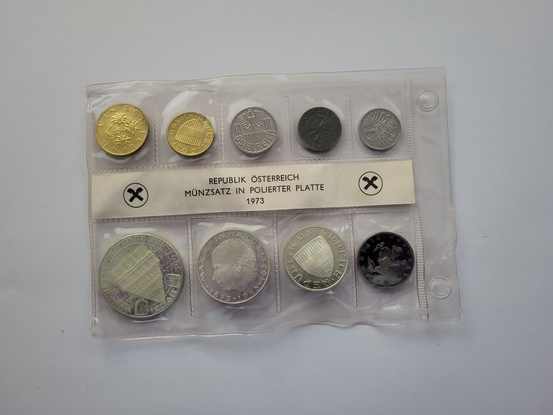  KMS Kursmünzensatz 1973 50 25 10 Schilling Silber Österreich Spittalgold9800 (2540   