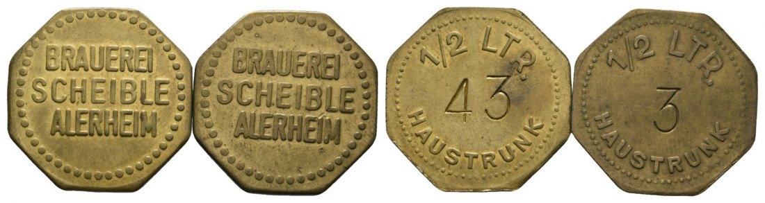  Bayern, Alerheim, Brauerei Scheible; Menzel 238.2; (2 Stück)   