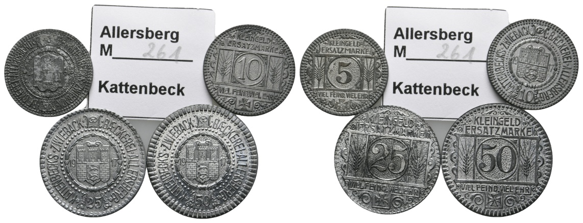  Bayern, Allersberg, Kattenbeck; Menzel 261 (4 Stück)   