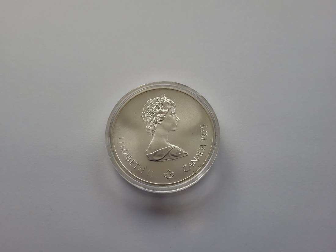  5 Dollar 1976 Montreal Olympia Wasserspringer 925/24,3g silber Canada Kanada Spittalgold9800 (4674)   