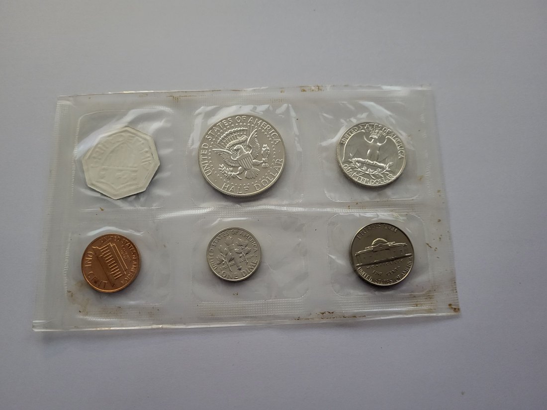  KMS Kursmünzensatz 1964 1/2 Dollar Dime Kennedy Silber USA Spittalgold9800 (00   