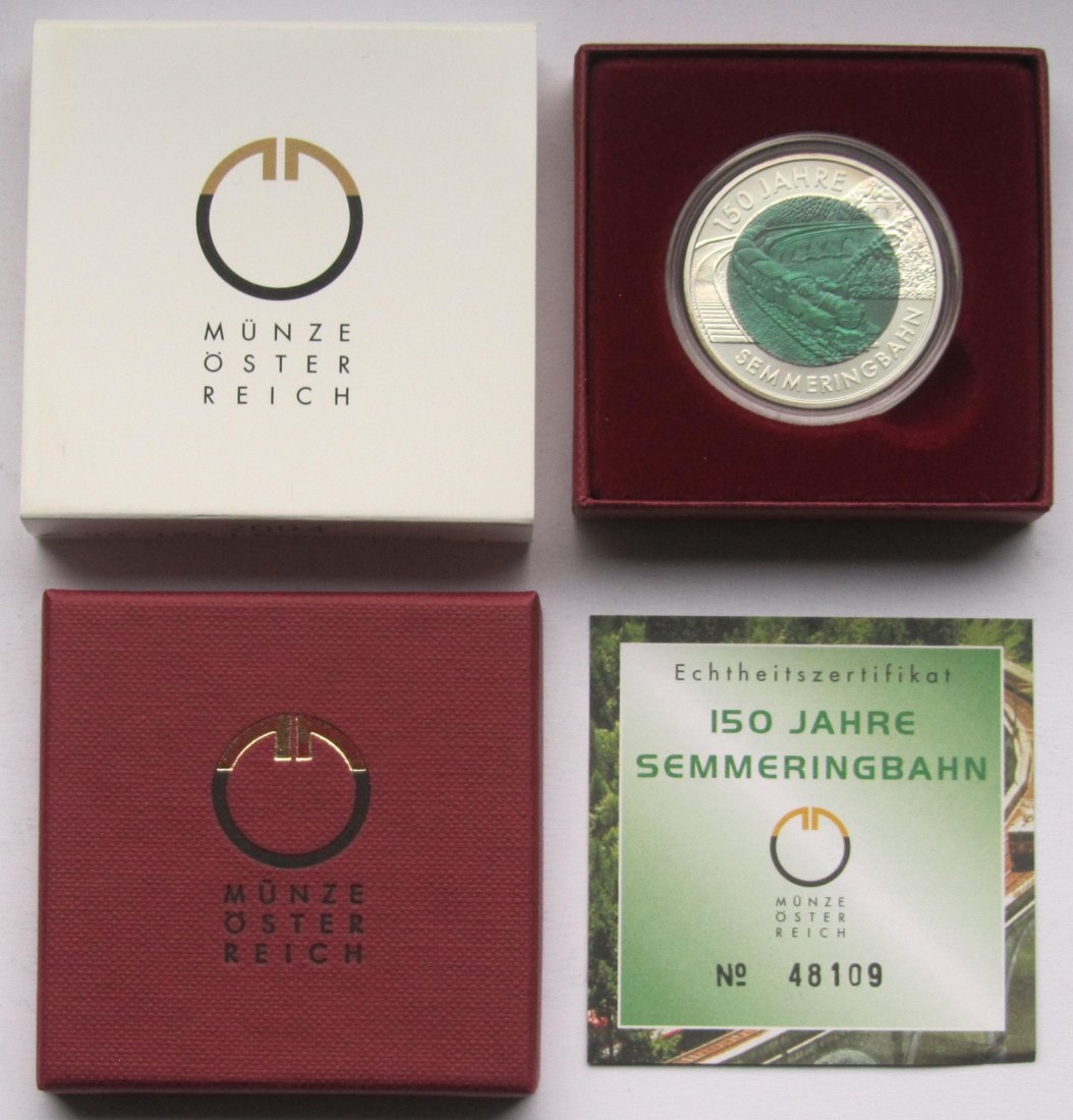  Österreich: 25 Euro Niob Semmeringbahn 2004   